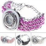 Relógio pulseira de pérolas